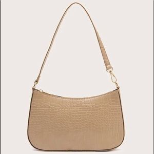 Croc Embossed Baguette Bag